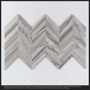 Skyline Vein Cut Chevron Marble Waterjet Decos
