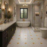 Italian Statuario Honed Octagon Marble Tile | Gold Onyx 305x305x10mm