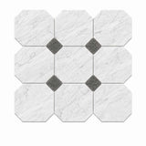 Italian Statuario Honed Octagon Marble Tile | Emperor Gray 305x305x10mm