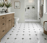 Italian Statuario Honed Octagon Marble Tile | Emperor Gray 305x305x10mm