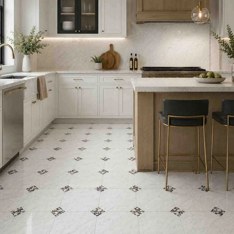 Italian Statuario Honed Octagon Marble Tile | Calacatta Viola 305x305x10mm