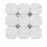 Italian Statuario Honed Octagon Marble Tile | Calacatta Viola 305x305x10mm