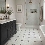 Italian Statuario Honed Octagon Marble Tile | Calacatta Viola 305x305x10mm