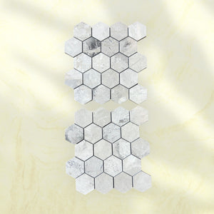 Tundra Gray Hexagon Polished Marble Mosaic