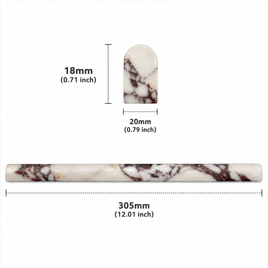 Violetta Honed Marble Pencil Liner Moulding