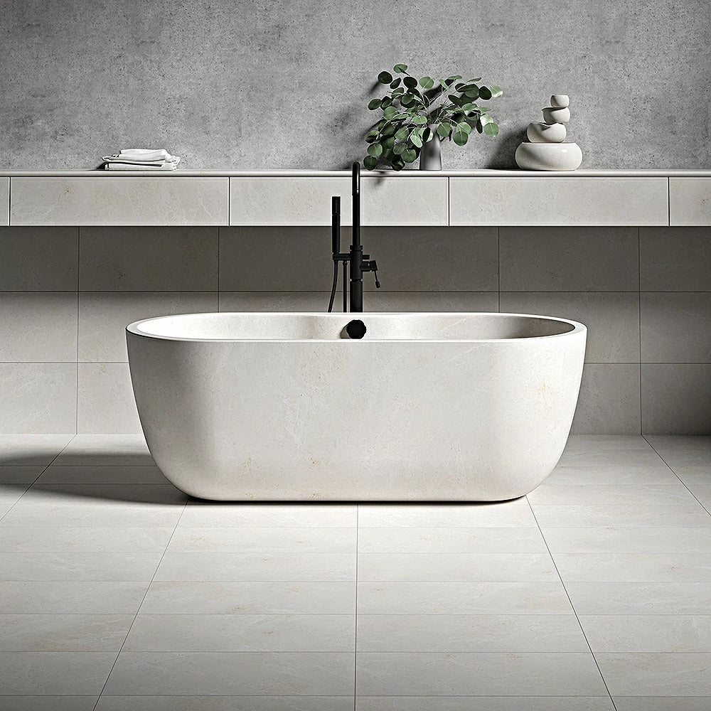 White Emperador Honed Marble Tile