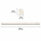 Calacatta Amber Honed Marble Pencil Moulding - 305 × 18 × 20mm