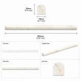 Calacatta Amber Honed Marble Pencil Moulding - 305 × 18 × 20mm