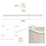 Calacatta Amber Honed Marble Pencil Moulding - 305 × 18 × 20mm