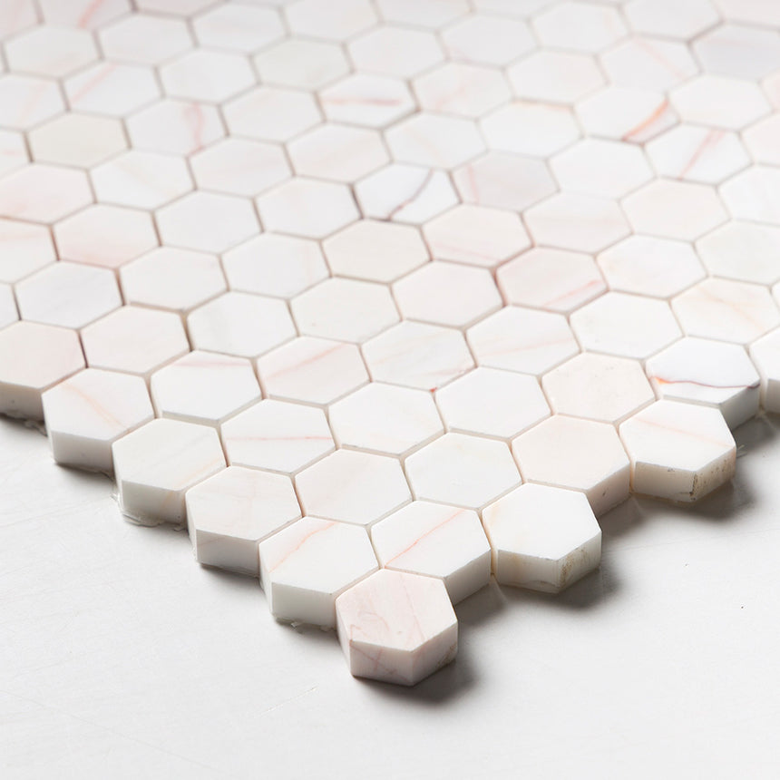 calacatta pink marble mosaic