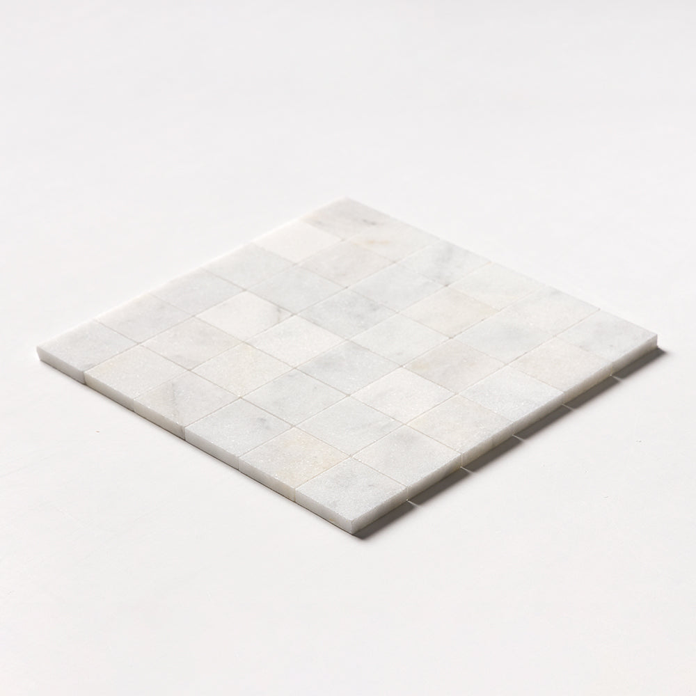 Calacatta T Honed Marble Mosaic - 48x48x10mm