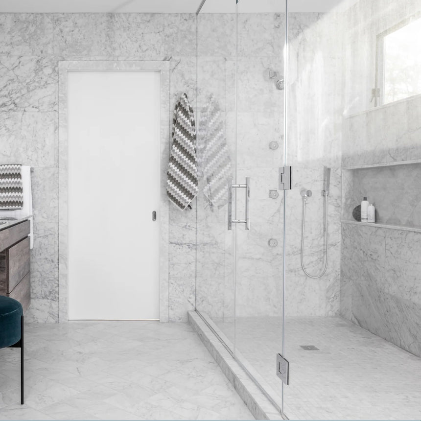 Carrara White Honed Marble Tiles