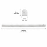 Carrara Honed Pencil Liner Marble Moldings 13x16x305mm