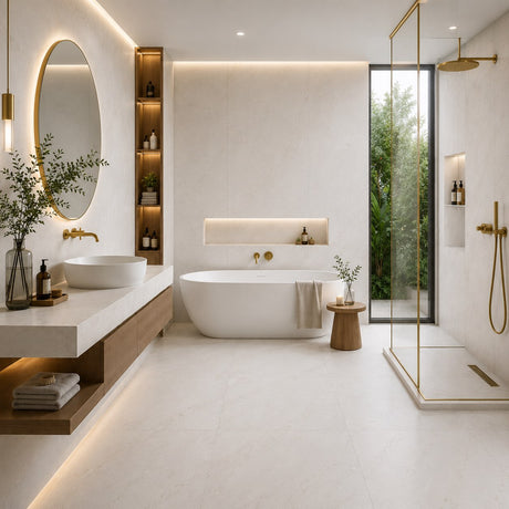 Bianco Namibia Honed Marble Tiles 400x400x12mm