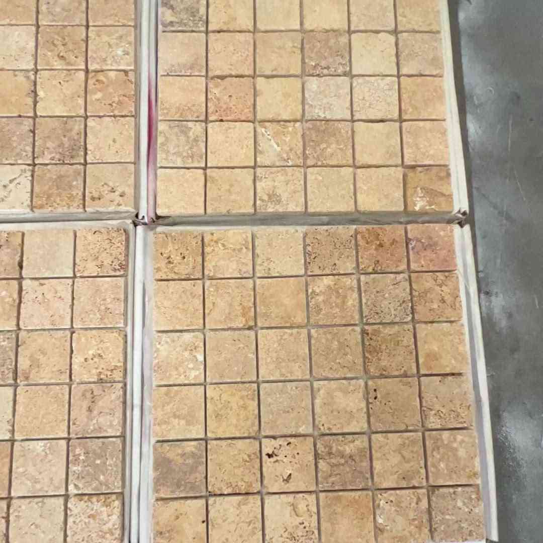 Mosaic Gold Tumbled Travertine Mosaic 