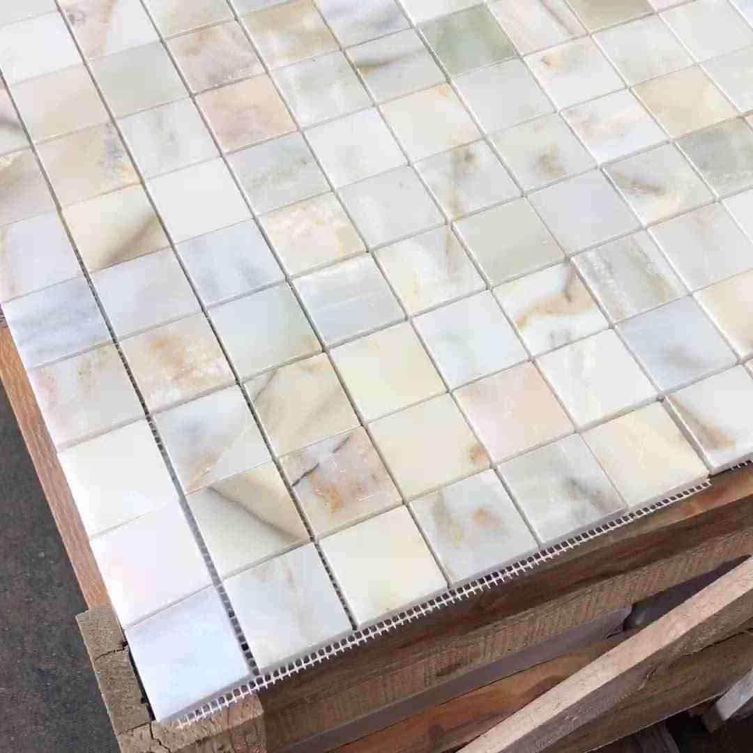 Calacatta Gold Marble Mosaic Tiles