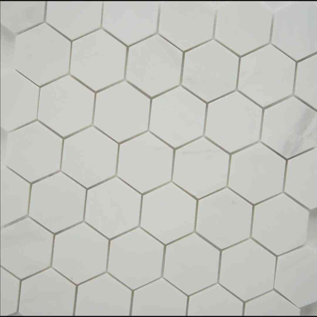 Bianco Thassos Polished Hexagon Marble Mosaic TilesThassos Polished Hexagon Marble Mosaic 