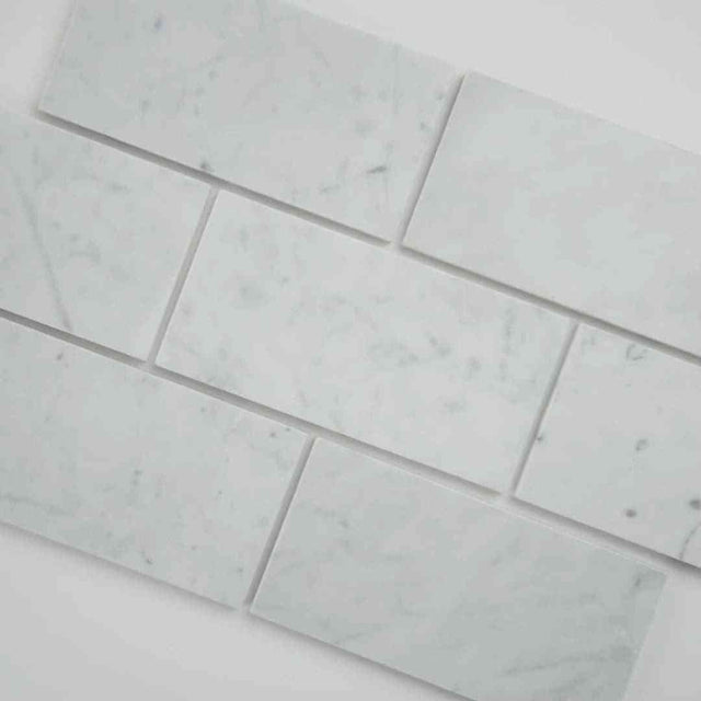 Carrara White Italian Polished Marble Subway Tiles