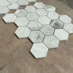 Tundra Gray Hexagon Polished Marble Mosaic