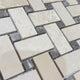 Ivory Travertine Honed Basketweave Mosaic Tile 