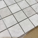 Silver Shadow Honed Square Marble Mosaic Tiles