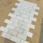 Calacatta Subway Honed Marble Floor Wall Mosaic