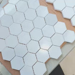 Carreau de mosaïque hexagonale en marbre poli Bianco Dolomite 48x48x10mm