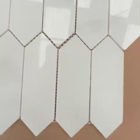Carrara Polished Marble Picket Mosaic Tile 50×150 mm