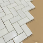 Bianco Thassos Herringbone Marble Mosaic
