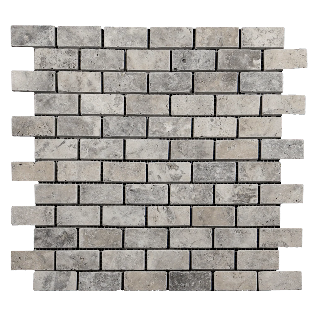 silver travertine mosaic