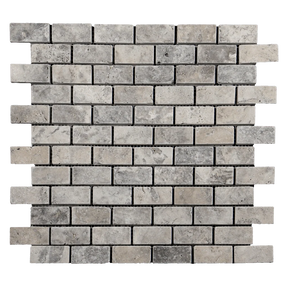 silver travertine mosaic