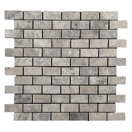 silver travertine mosaic