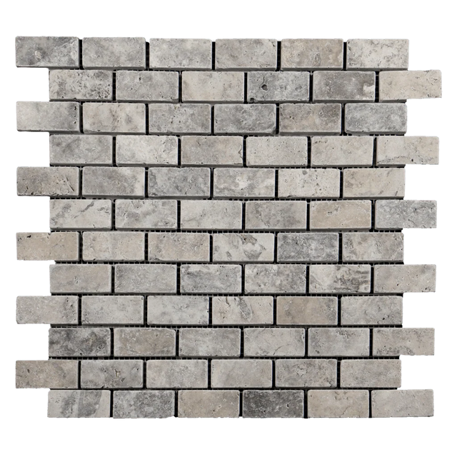 silver travertine mosaic