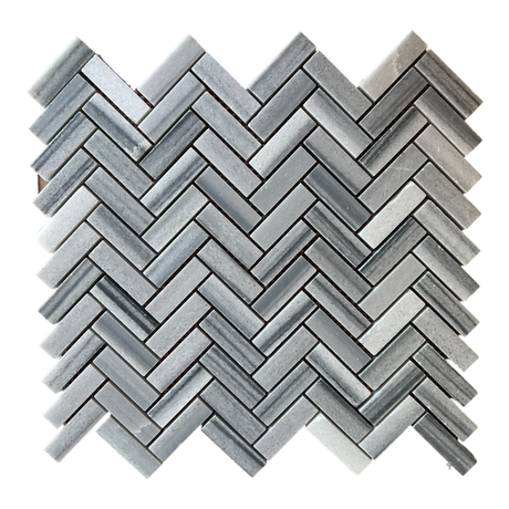 Skyline Honed Herringbone Marble Mosaics 