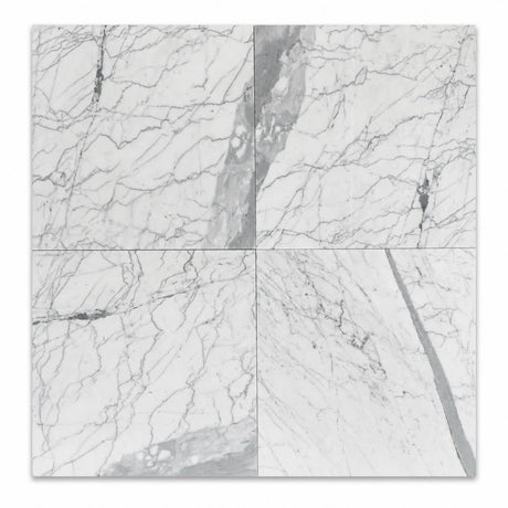 Statuario Italian Marble Tiles 305x305x10mm