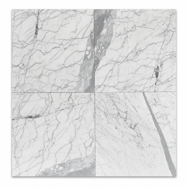 Statuario Italian Marble Tiles 305x305x10mm