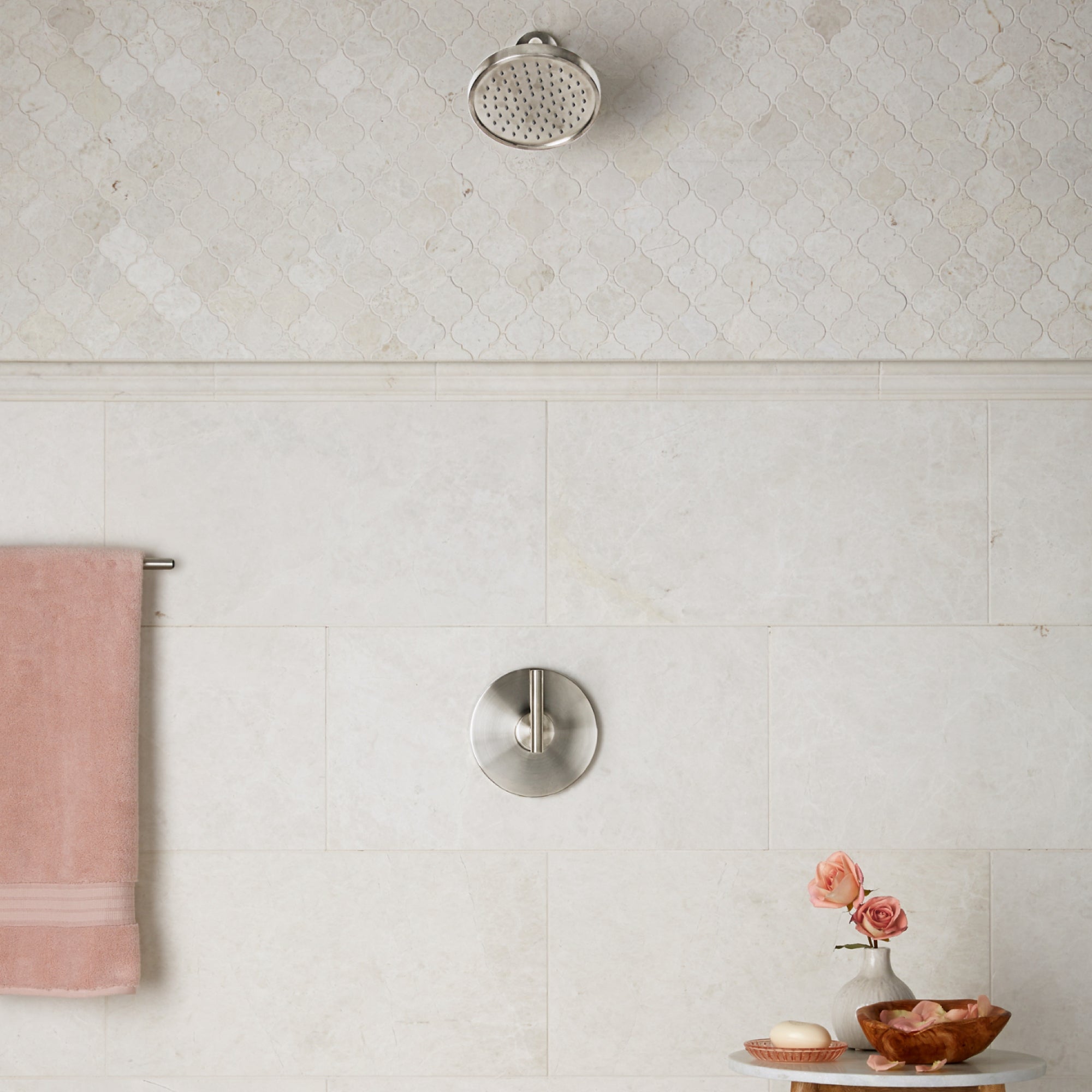 Vanilla / White Emperador Polished Marble Tile 305×610×12 mm