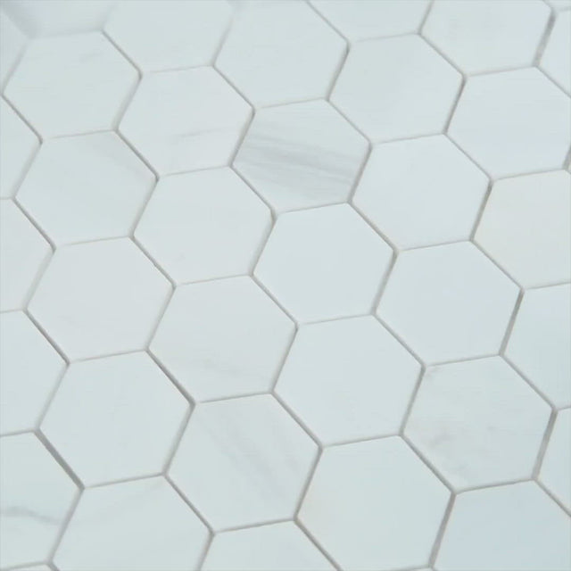 Bianco Dolomite Polished Marble Hexagon Mosaic Tile 48x48x10mm