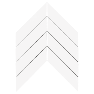 Marble Tiles - Bianco Thassos Polished Chevron Marble Mosaic Waterjet Tiles - intmarble