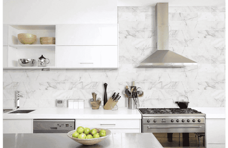 Marble Tiles - Calacatta Gold Subway Marble Mosaic Tiles 100x300x10mm - intmarble