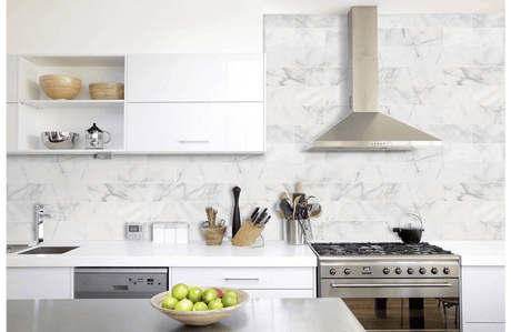 Marble Tiles - Carrara White Polished Subway Marble Tiles 100x300x10mm - intmarble