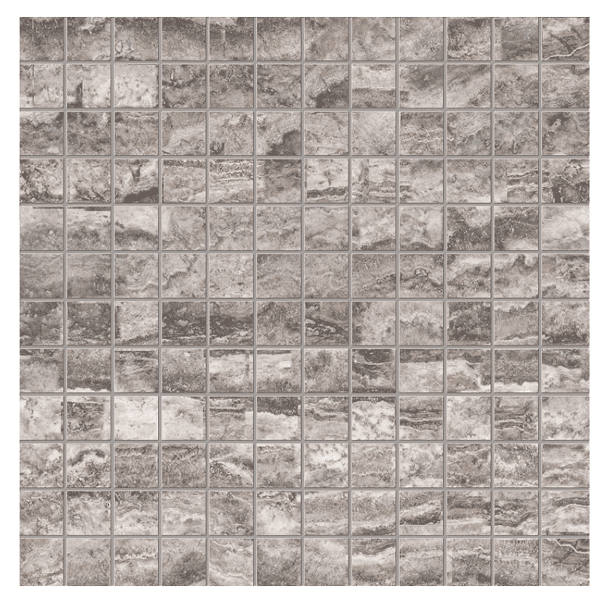 Marble Tiles - Roman Silver Vein Cut Travertine Mosaic Tiles 25x25mm - intmarble