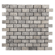 Marble Tiles - Silver Travertine Mini Subways Tumbled Mosaic Tiles - intmarble