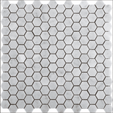 Marble Tiles - White Carrara Hexagon Marble Mosaic Tiles 26x26 - intmarble
