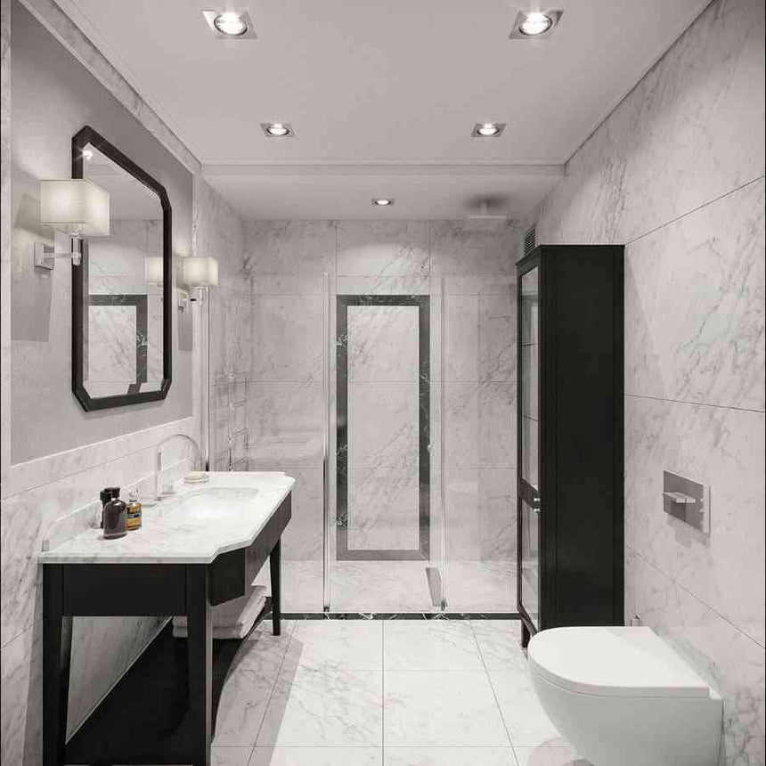 Marble Tiles - Bianco Carrara Polished Marble Tiles, 305x610mm - intmarble