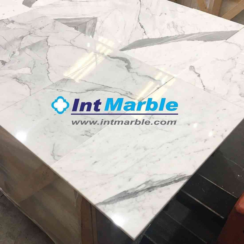 Marble Tiles - Statuario Polished Italian Marble Tiles 305x610x10mm - intmarble