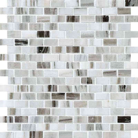 Marble Tiles - Skyfall Polished Marble Mosaic Tiles 15x30x10mm - intmarble