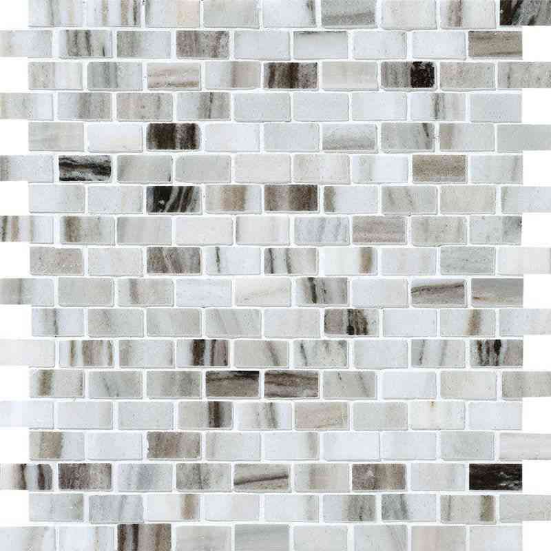 Marble Tiles - Skyfall Polished Marble Mosaic Tiles 15x30x10mm - intmarble