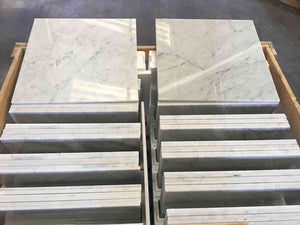 Marble Tiles - Bianco Carrara Polished Italian Marble Tiles 457x457mm - intmarble