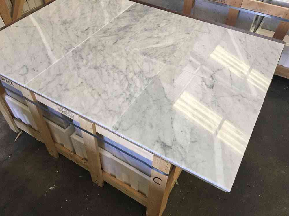 Marble Tiles - Bianco Carrara Polished Italian Marble Tiles 457x457mm - intmarble